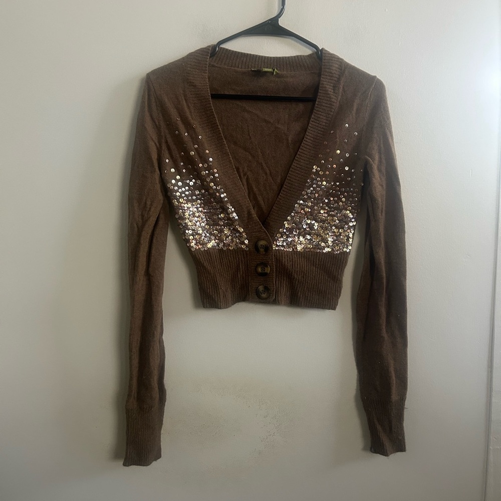 Holster y2k sequined cropped cardigan small